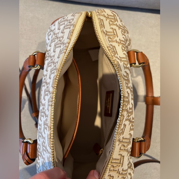 Ralph Lauren Kaden Monogram Jacquard Medium Satchel - Picture 12 of 13